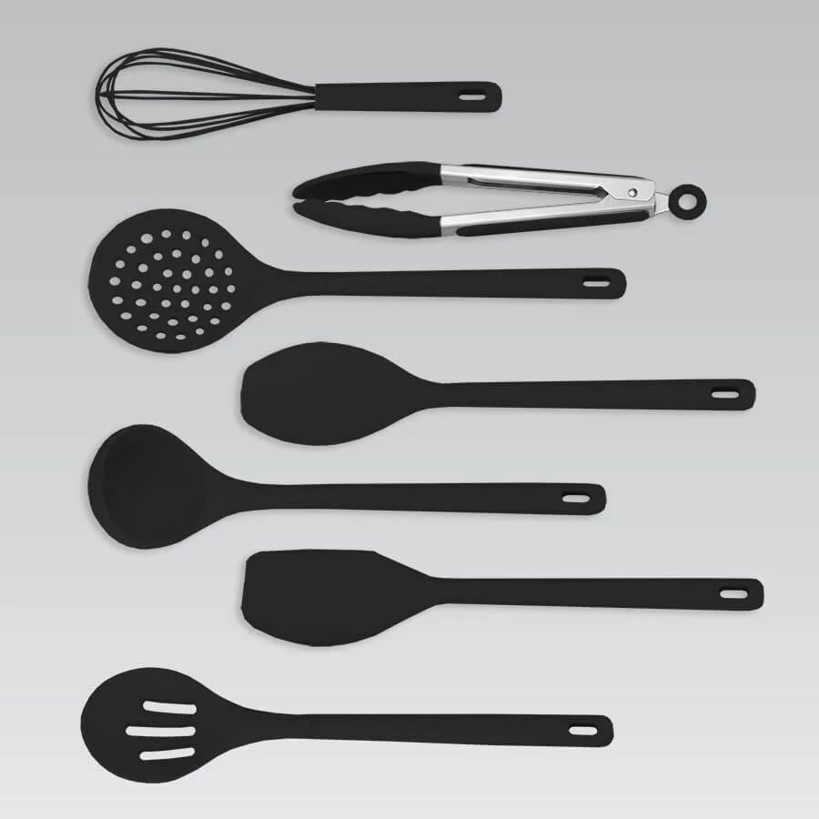 Set veglash kuzhine Maestro MR-1542-BLACK, 8 pjesë, Silikon, E zezë