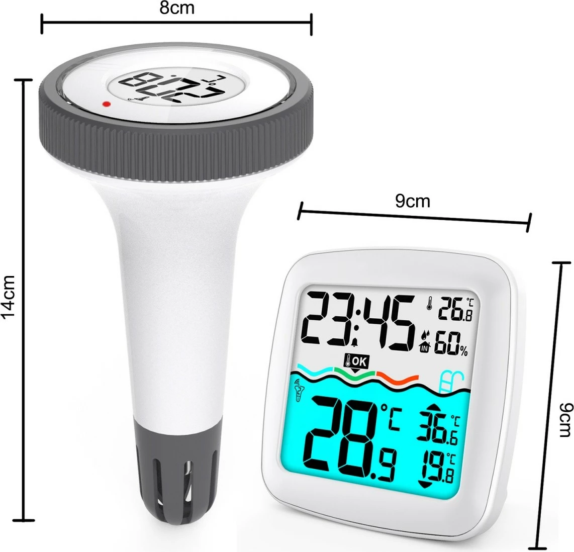 Stacion moti me termometër për pishinë GreenBlue GB216, i bardhë