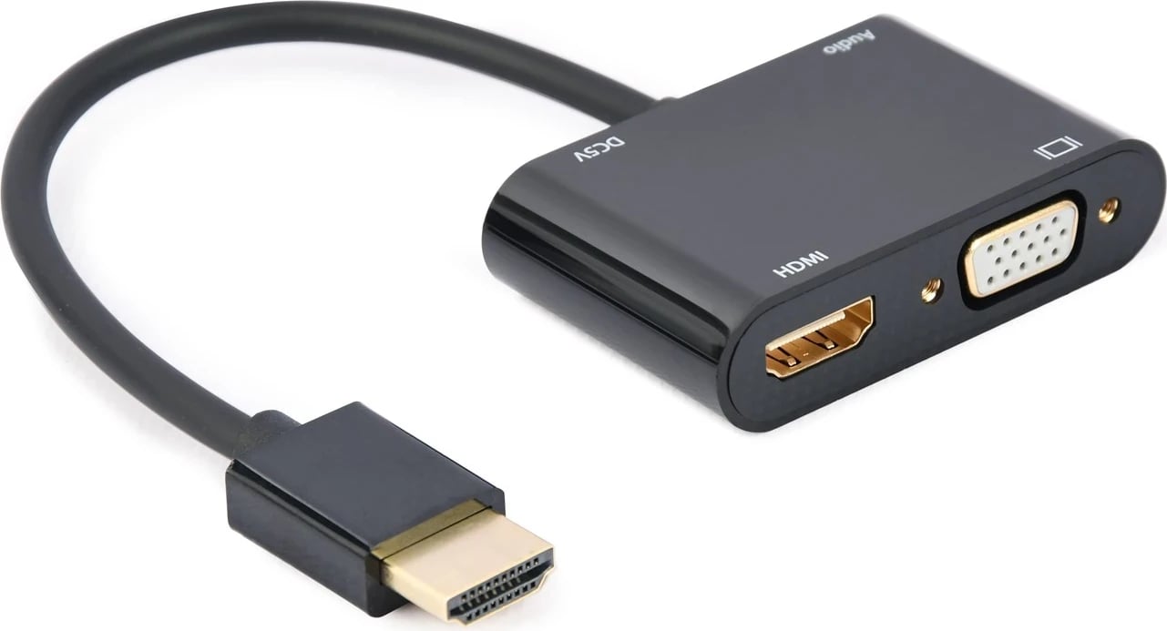 Pështatës Gembird HDMI to HDMI,VGA, i zi 