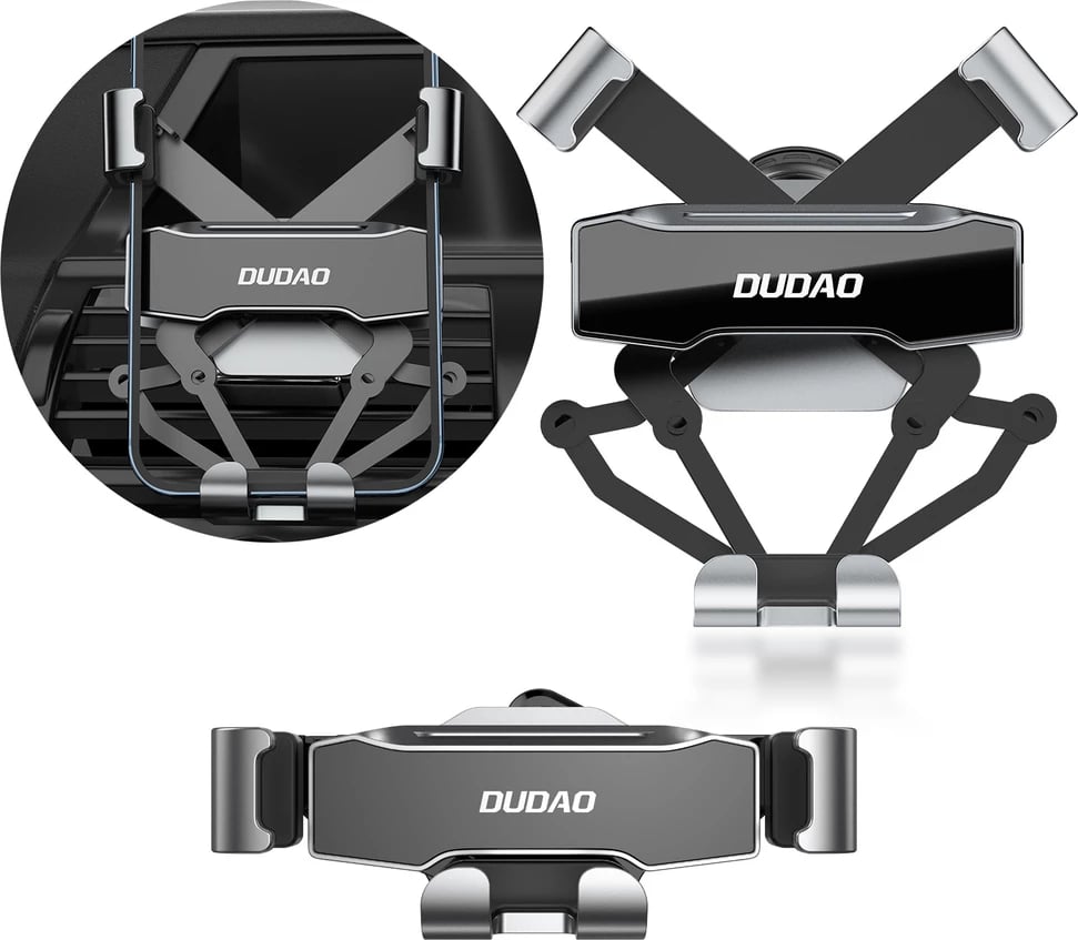 Mbajtës graviteti për celular Dudao F11Pro, për grilë ajrosjeje, i zi