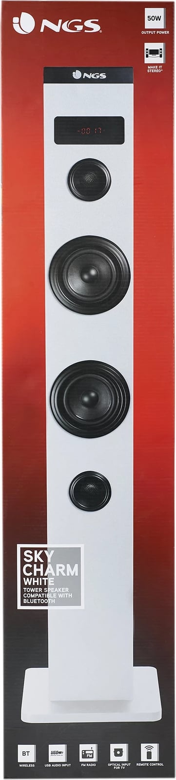 Boks kullë NGS Sky Charm Bluetooth USB RadioFM AUX 50W Bardhë
