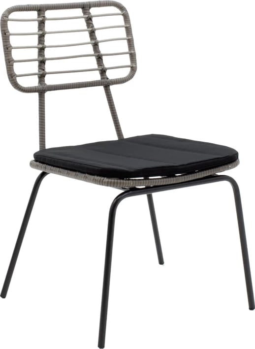 Set tavoline me karrige Naoki-Kliton A, metal i zi, alumin antracit, 150x80x74cm, 7 pjesë