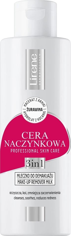 Qumësht pastrues për femra Lirene Vascular Milk 3-in-1, 200ml