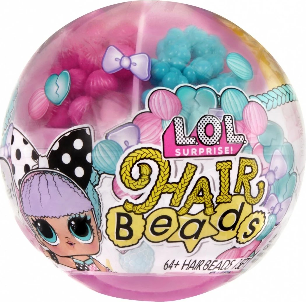 Set rruaza flokësh L.O.L. Surprise Hair Beads Tots, 64+ copë, për vajza