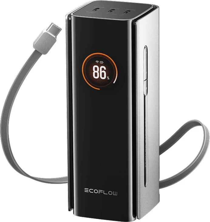 Powerbank EcoFlow RAPID Pro 20000 mAh, 230W, me kabllo të integruar 100W, Gri