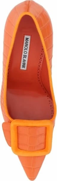 Këpucë Manolo Blahnik për femra, portokalli