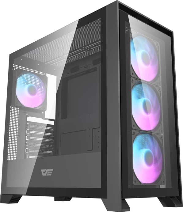Kasë Darkflash DRX90 Glass, Mid Tower, ATX/M-ATX/ITX, xham i temperuar, e zezë