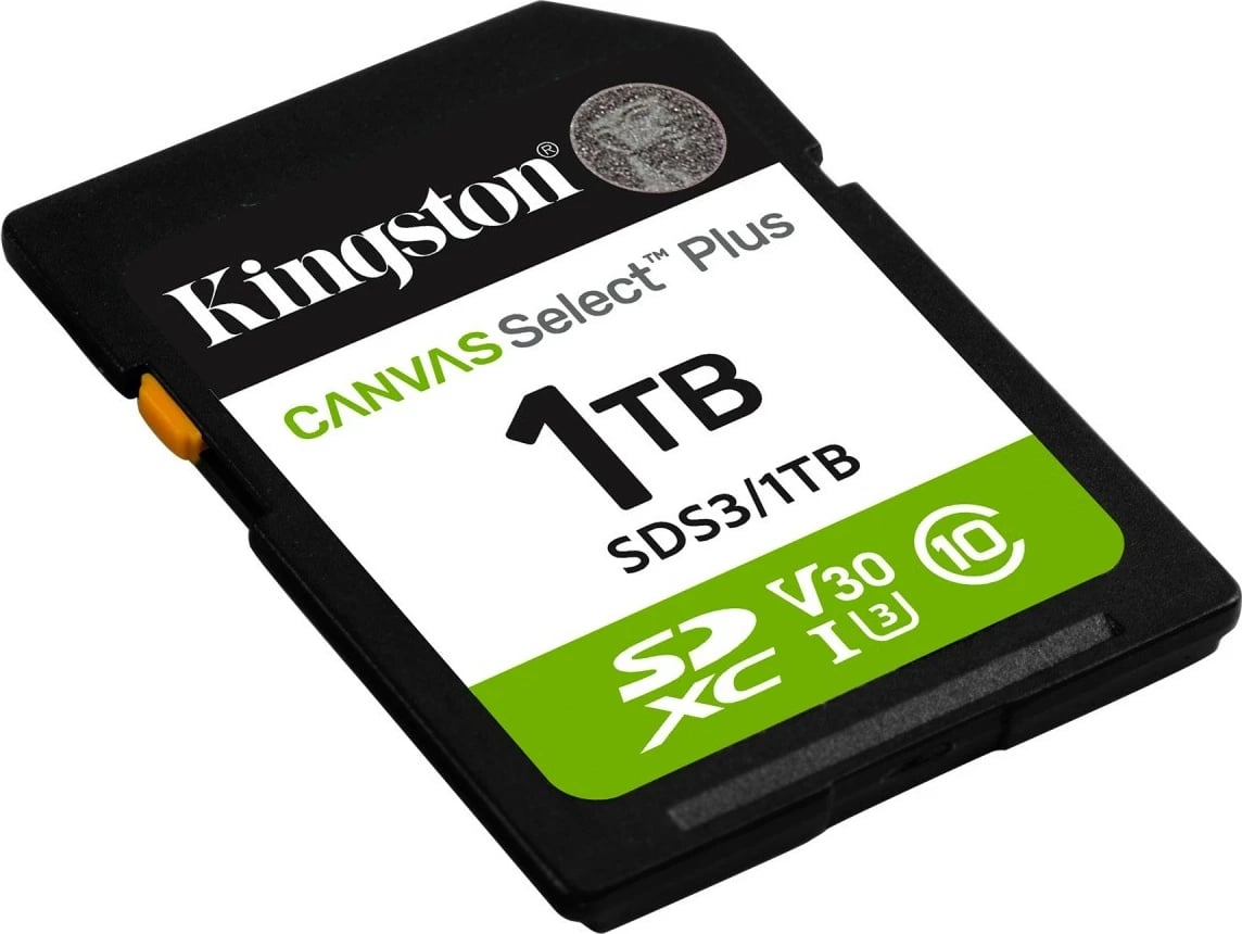 Kartelë memorie Kingston Canvas Select Plus Gen3, 1TB, SDXC, Class10, UHS-I, V30, 150MB/s
