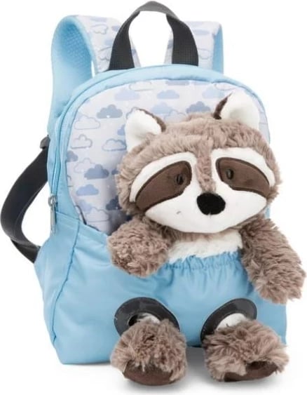 Çantë shpine NICI 49844, 21x26cm, blu + maskot rakuni 25cm