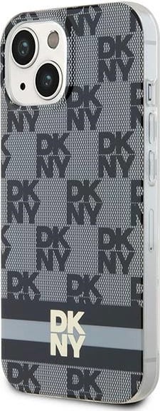 Mbështjellës DKNY IML Checkered Mono Pattern & Printed Stripes MagSafe për iPhone 15/14/13, i zi