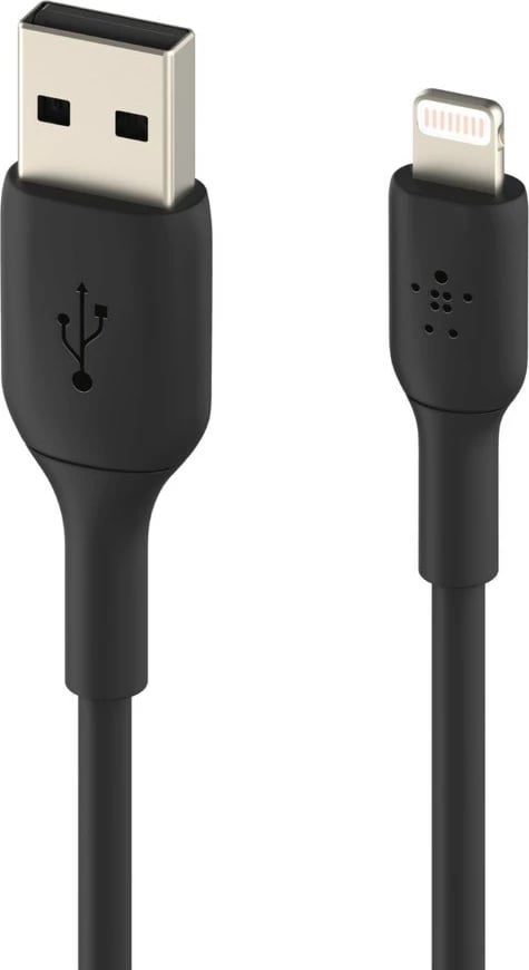 Kabllo Belkin PVC USB-A në Lightning, 1M, e Zezë