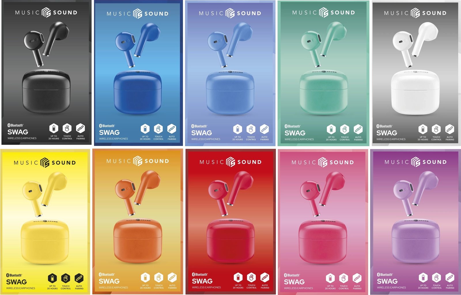 Kufje Cellular Line MS Auricolari Swag TWS BT, Rosso