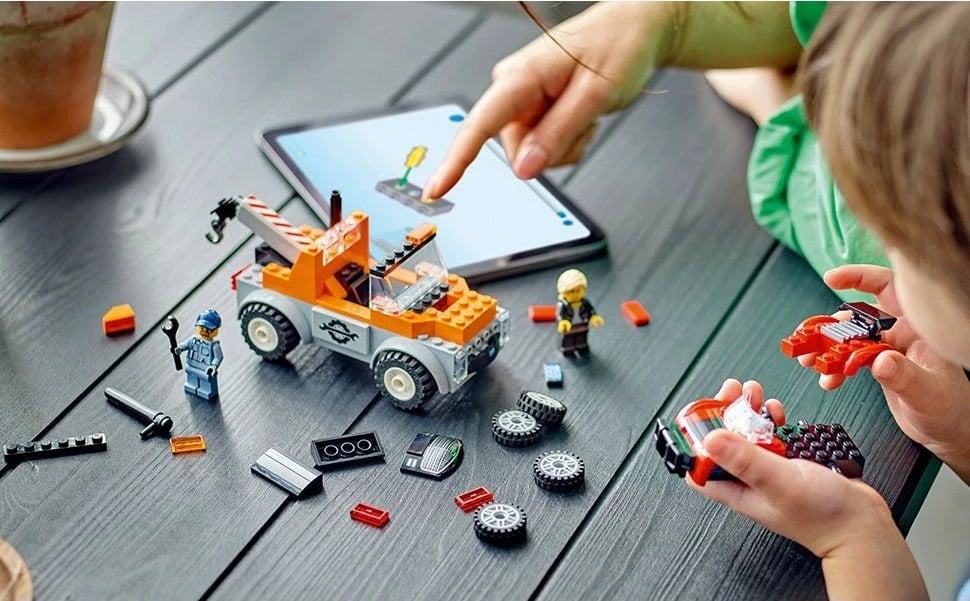 Set ndërtimi LEGO City 60435, kamion tërheqës me veturë sportive, 101 pjesë, shumëngjyrësh