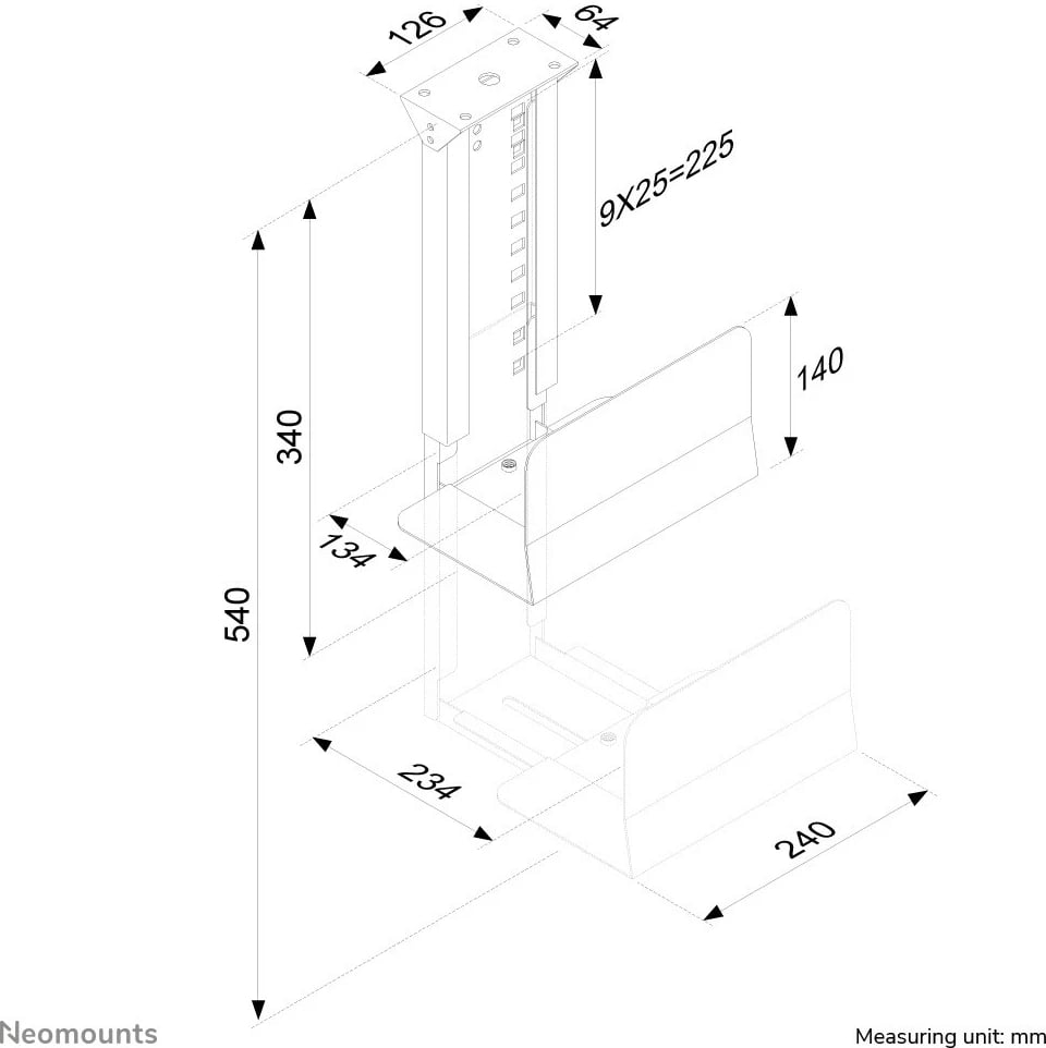 Mbajtës CPU Neomounts, Newstar, CPU-D200BLACK, 30 kg, i zi