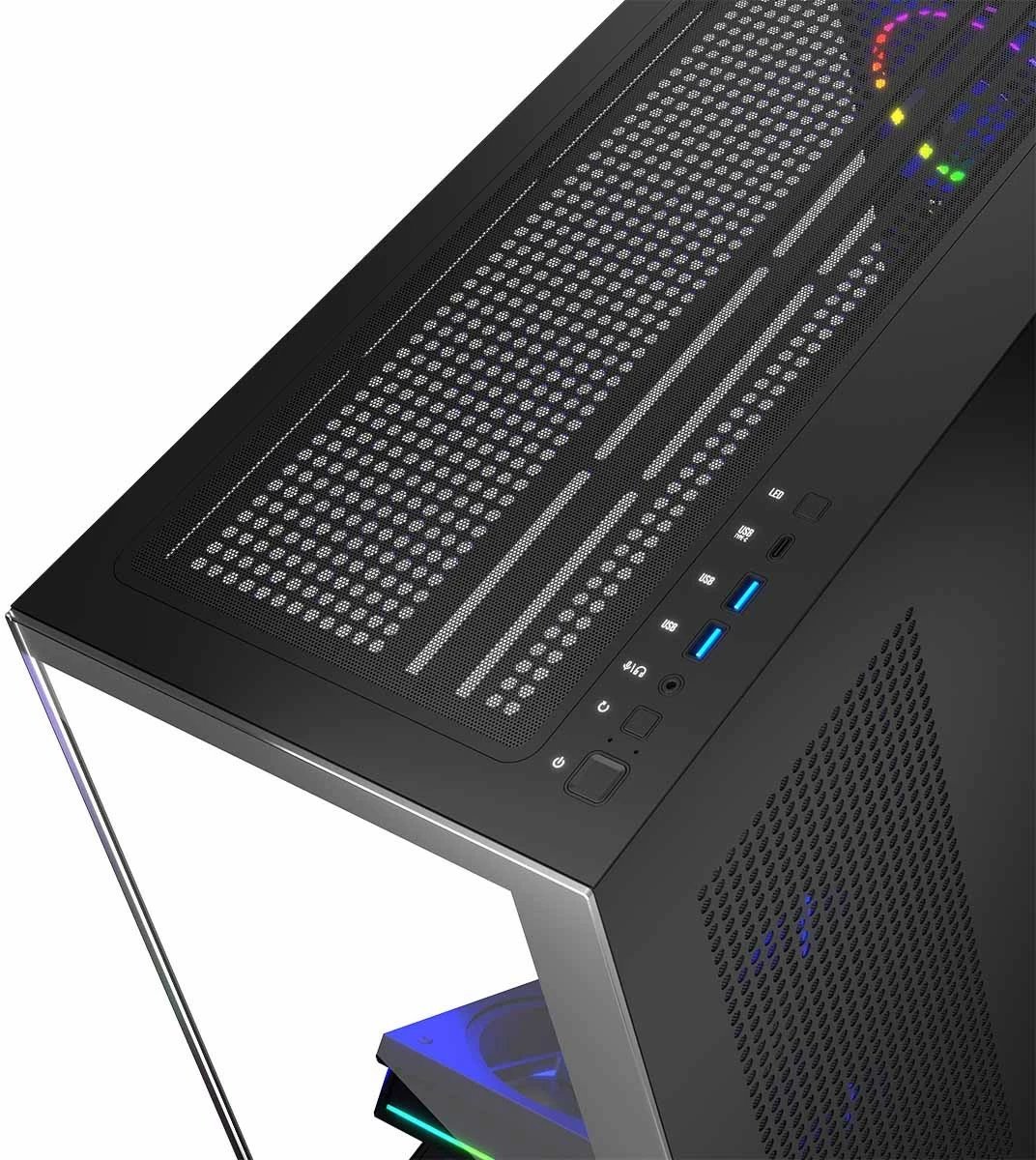 Kasë MODECOM STELLAR 5F ARGB, Midi Tower, me 5 ventilatorë ARGB, e zezë