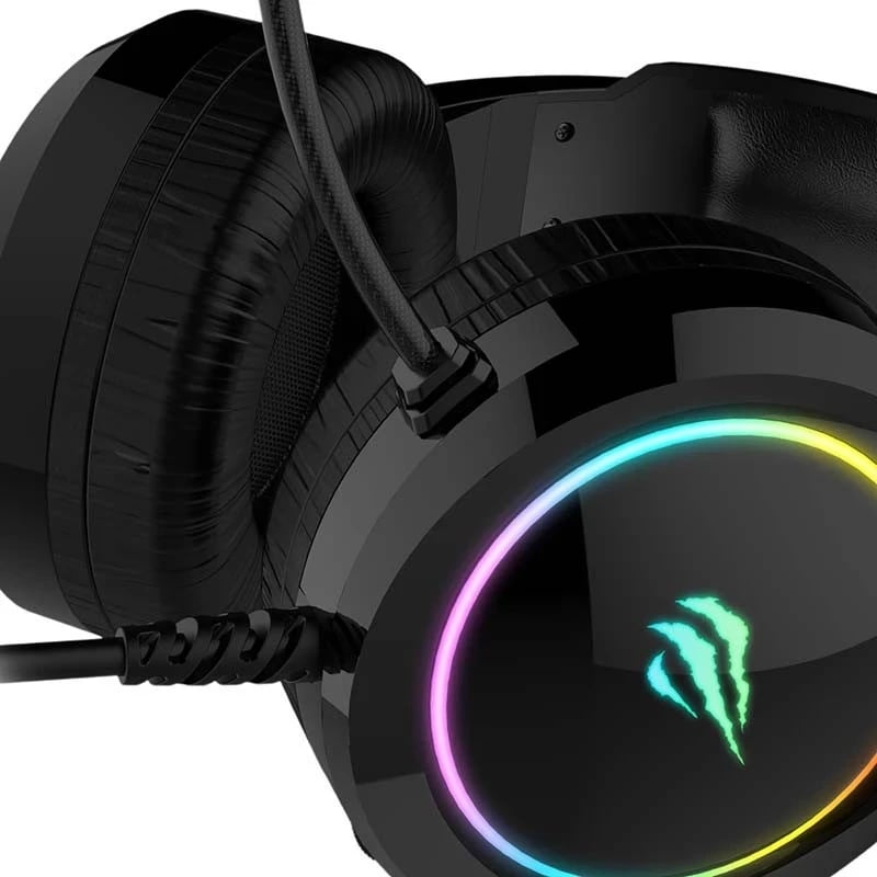 Kufje gaming Havit GAMENOTE H2232D, me dritë të pasme, të zeza