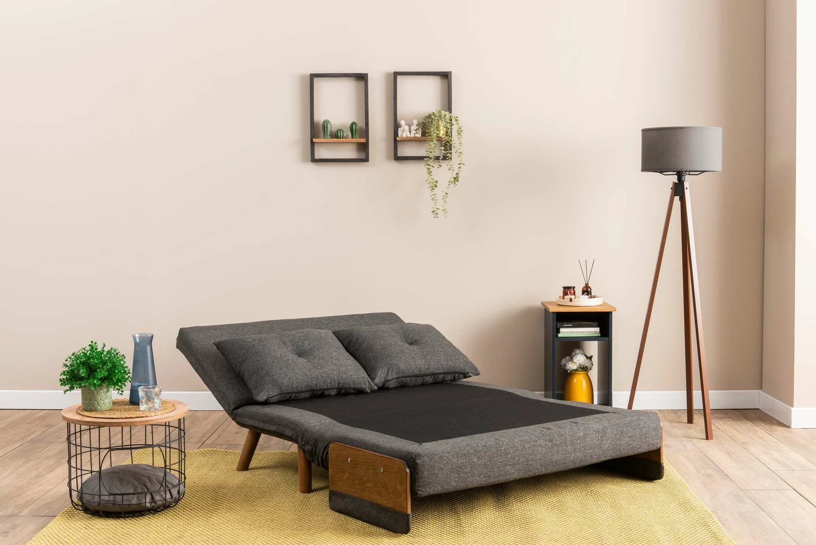 Divan-krevat dy vendesh, Cosmo, ngjyrë gri e errët