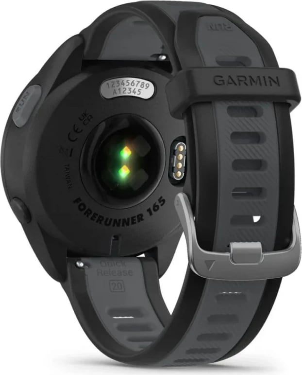 Smartwatch Garmin Forerunner 165, 1.2" AMOLED, GPS, i zi me rrip argjendi