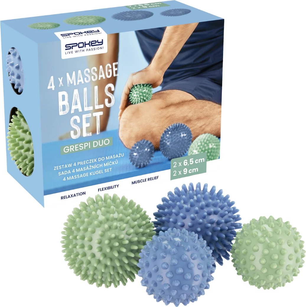 Toptha masazhi Spokey për fitness, jeshile-kaltër