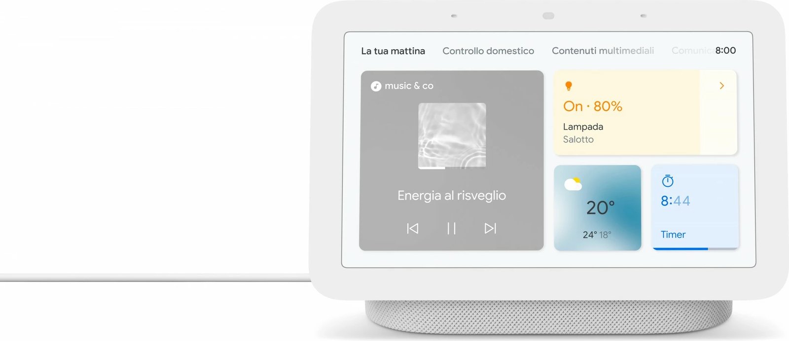 Google Nest Hub Gen 2, Google Assistant, 7 inç, Bardhë