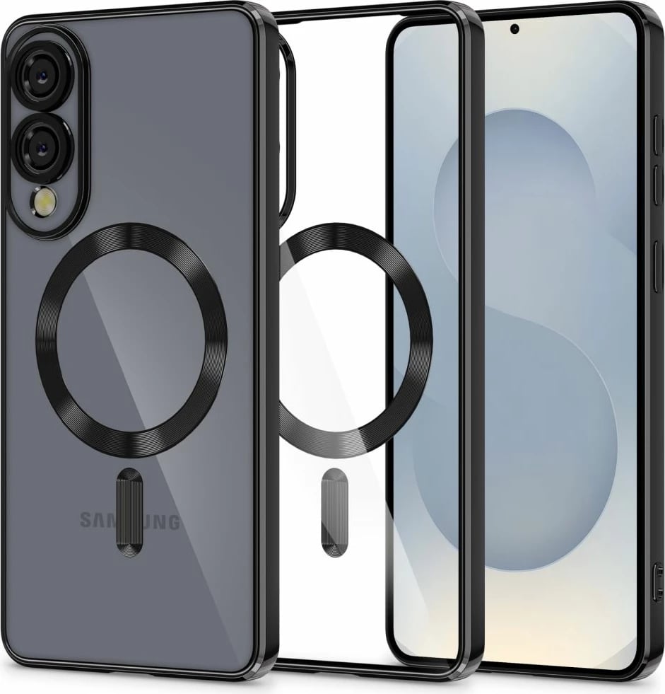 Mbështjellës Tech-Protect MagFlex për Samsung Galaxy S25 Edge, MagSafe, Transparent/Black