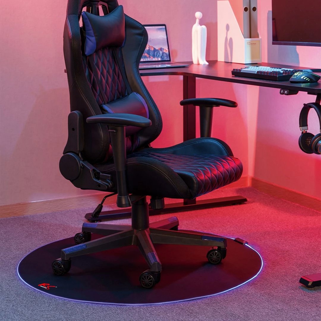 Tapet gaming NanoRS RS171 me ndriçim RGB, për karrige, 100cm, Zi