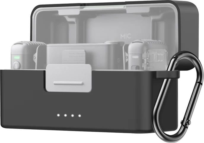 Mbështjellës Puluz PU716B për DJI Mic 2, silikon, i zi me karabiner