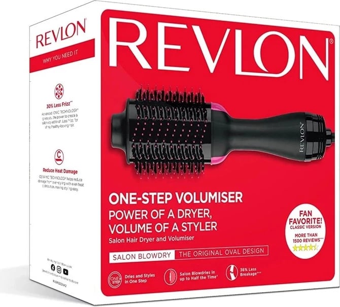 Brushë stiluese për flokë Revlon RVDR5222E, e zezë/rozë
