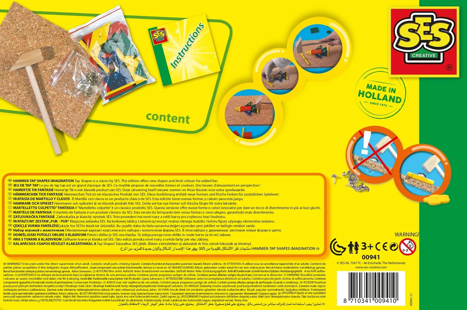 Set kreativ SES Hammer tic original, dru, për fëmijë 3-6 vjeç