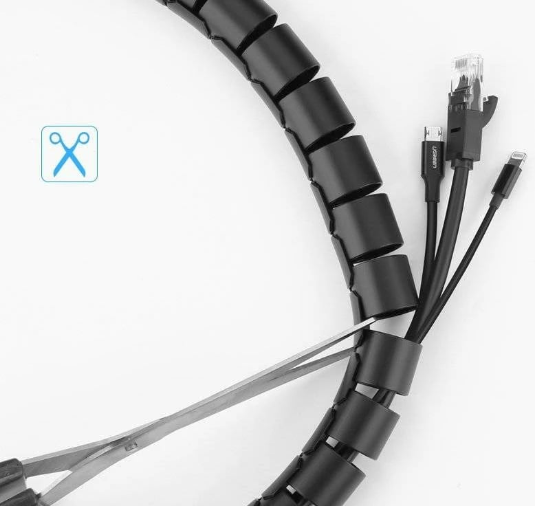 Mbështjellës kabllosh UGREEN LP121, 1.5 m, 25 mm, zi