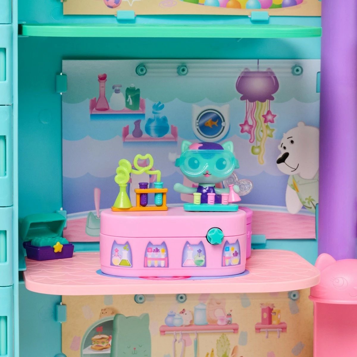 Set figurash Spin Master Gabby's Dollhouse Mermaid Laboratory, plastikë, për fëmijë, shumëngjyrëshe