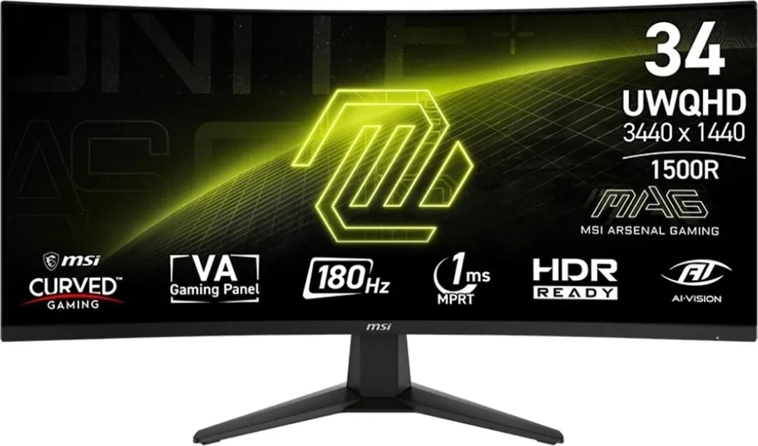 Monitor MSI MAG 346CQ, 34 inch, UWQHD, 180Hz, VA, i zi