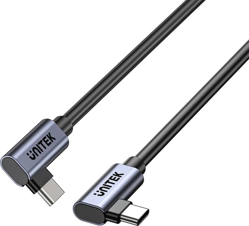 Kabllo USB C në USB C UNITEK C14147ABK01-1M, 1m, 100W, 90°, e zezë