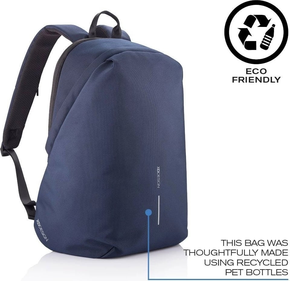Çantë shpine XD DESIGN BOBBY SOFT, 13-16L, për laptop 15.6", navy blue