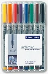 Set markerash STAEDTLER Lumocolor 316 WP8, 8 ngjyra, 0.6 mm, gri