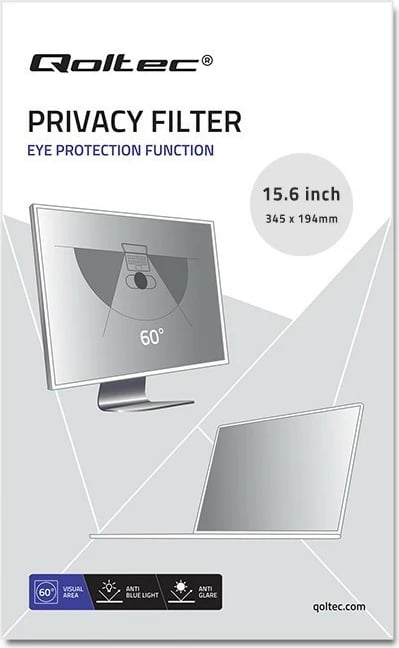 Filtër privatësie Qoltec 51052 për laptop, 15.6 inç, 16:9