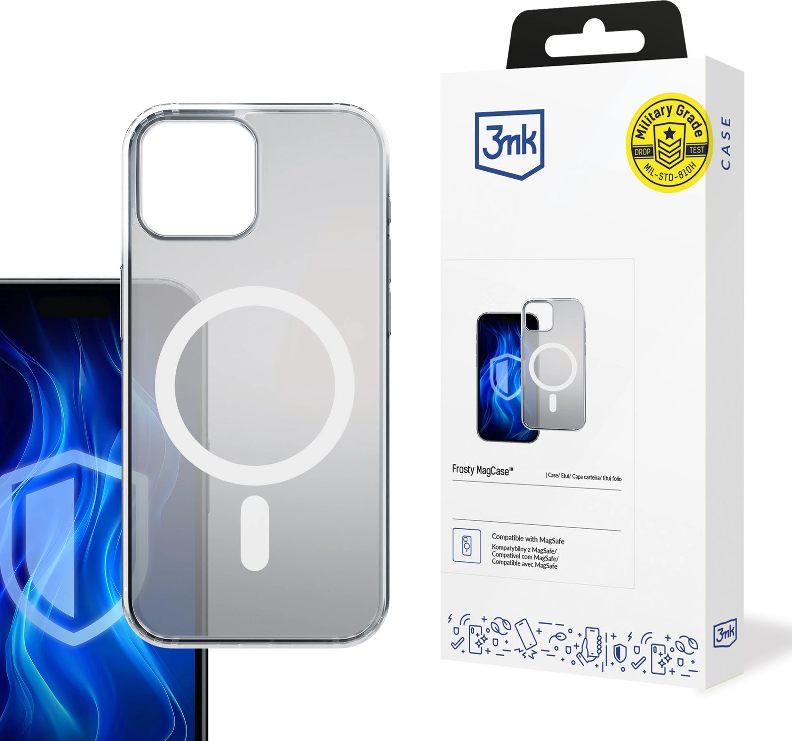 Mbështjellës 3mk Frosty MagCase për iPhone 12/12 Pro, MagSafe, Bardhë