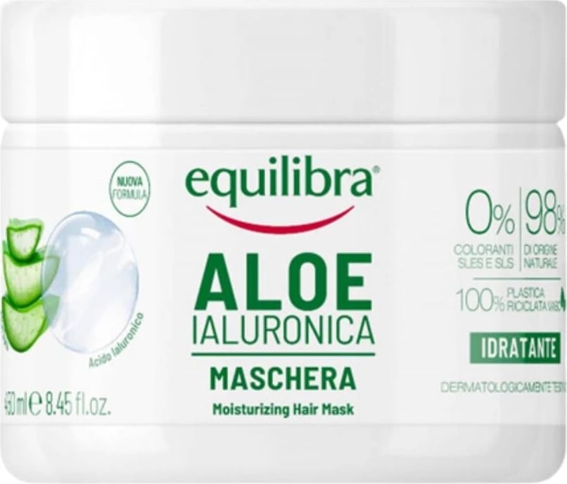 Maskë për flokë Equilibra Aloe Vera dhe Acid Hialuronik 450ml