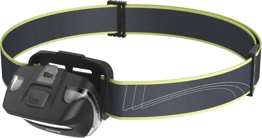 Dritë koke, Hama HL100 110 lm, 2 modalitete ndriçimi, kënd i rregullueshëm, IP20, me bateri AAA, e zezë