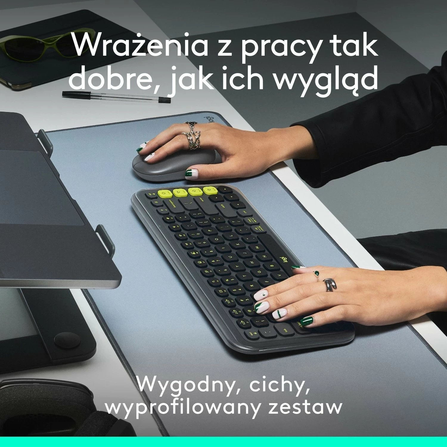 Tastierë dhe maus Logitech POP ICON Combo, grafit