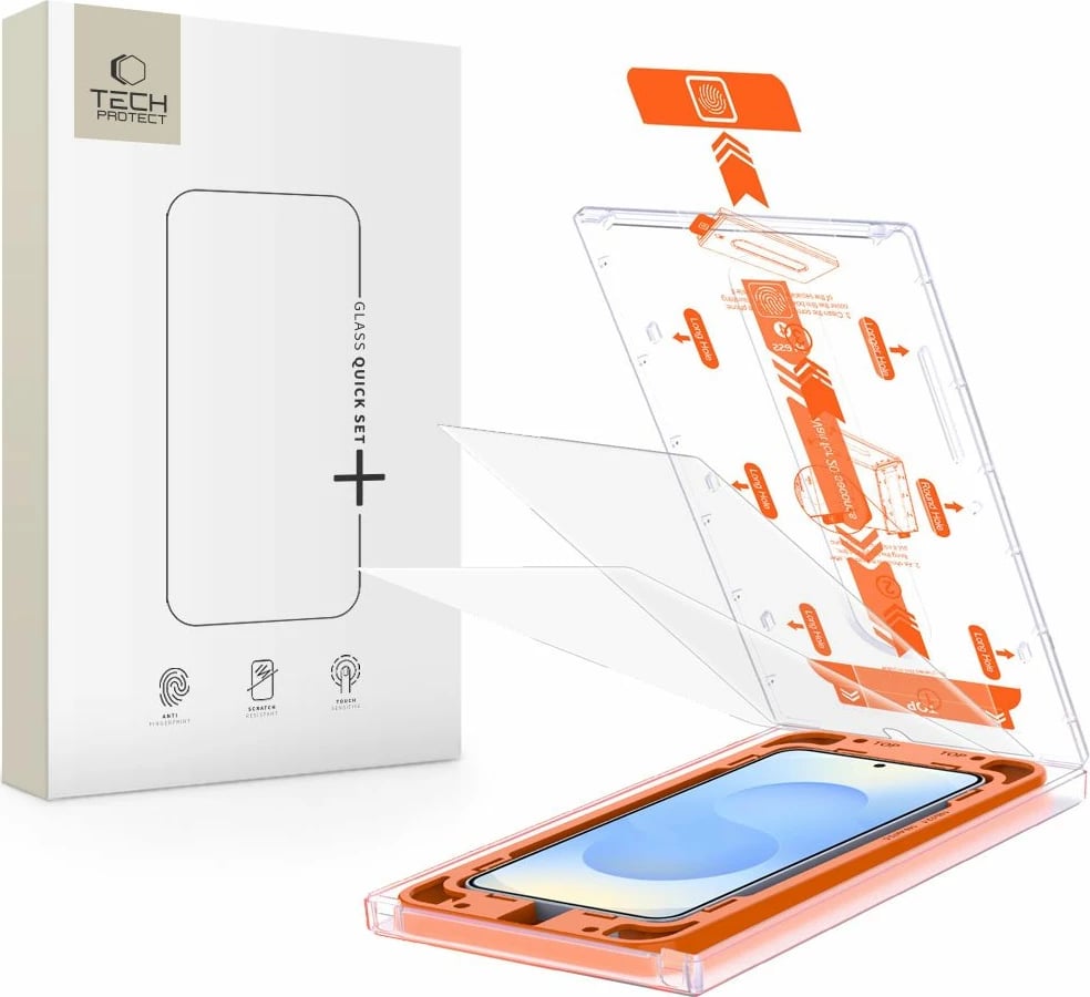 Xham mbrojtës Tech-Protect Quick Set+ për Samsung Galaxy S25+, Transparent, set prej 2 copë