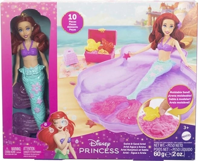 Set lodrash Disney Ariel's Water Fun HWB39, MATTEL, 10 pjesë