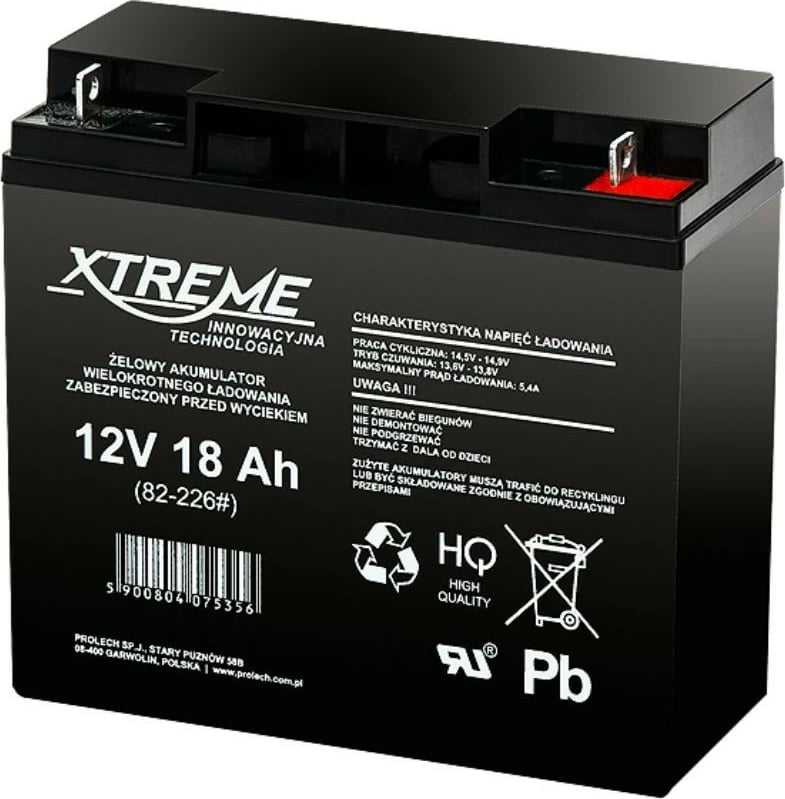 Bateri xhel BLOW XTREME 82-226#, 12V, 18Ah, e zezë