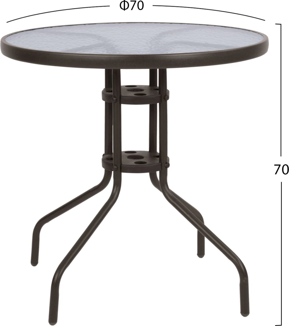 Set për jashtë 3 pjesë FH10712, metal kafe-xham sigurie-tekstilen kafe