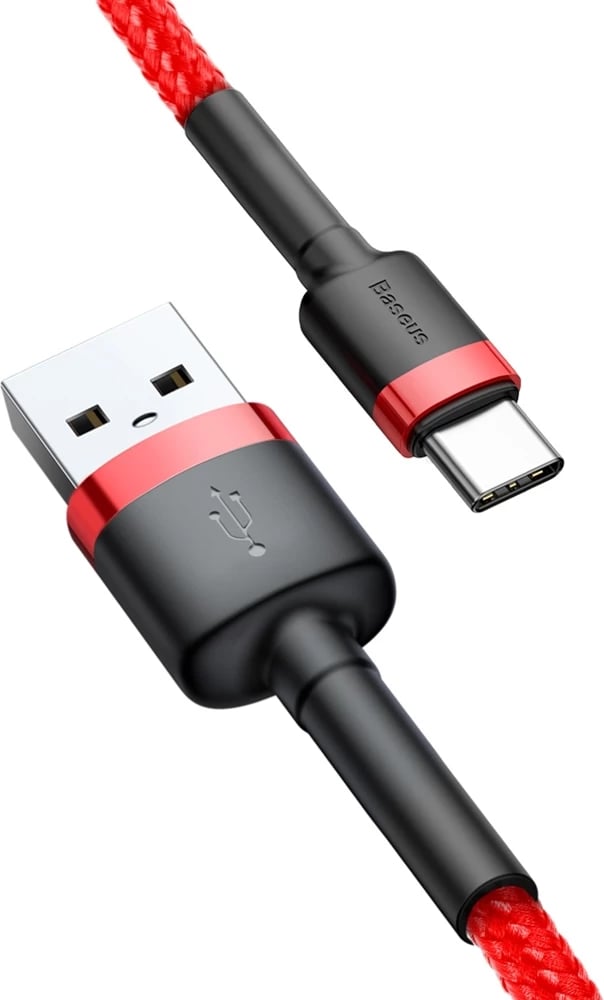 Kabllo Baseus Cafule CATKLF-B09 USB-A në USB-C, 1m, e kuqe