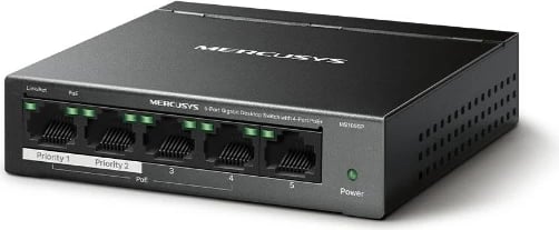 Switch MERCUSYS 5-Port Gigabit Desktop me PoE+, i zi