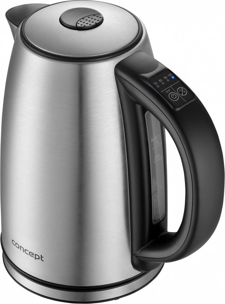 Ibrik elektrik Concept RK3350 me kontroll temperature, 1.7L, argjend