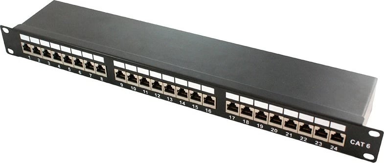 Patch Panel LogiLink 19", RJ-45, Cat6a, Metal, Montim në rack, E zezë
