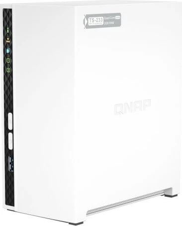 NAS desktop QNAP TS-233, 2 bay, ARM 4-core 2.0GHz, 2GB RAM, e bardhë