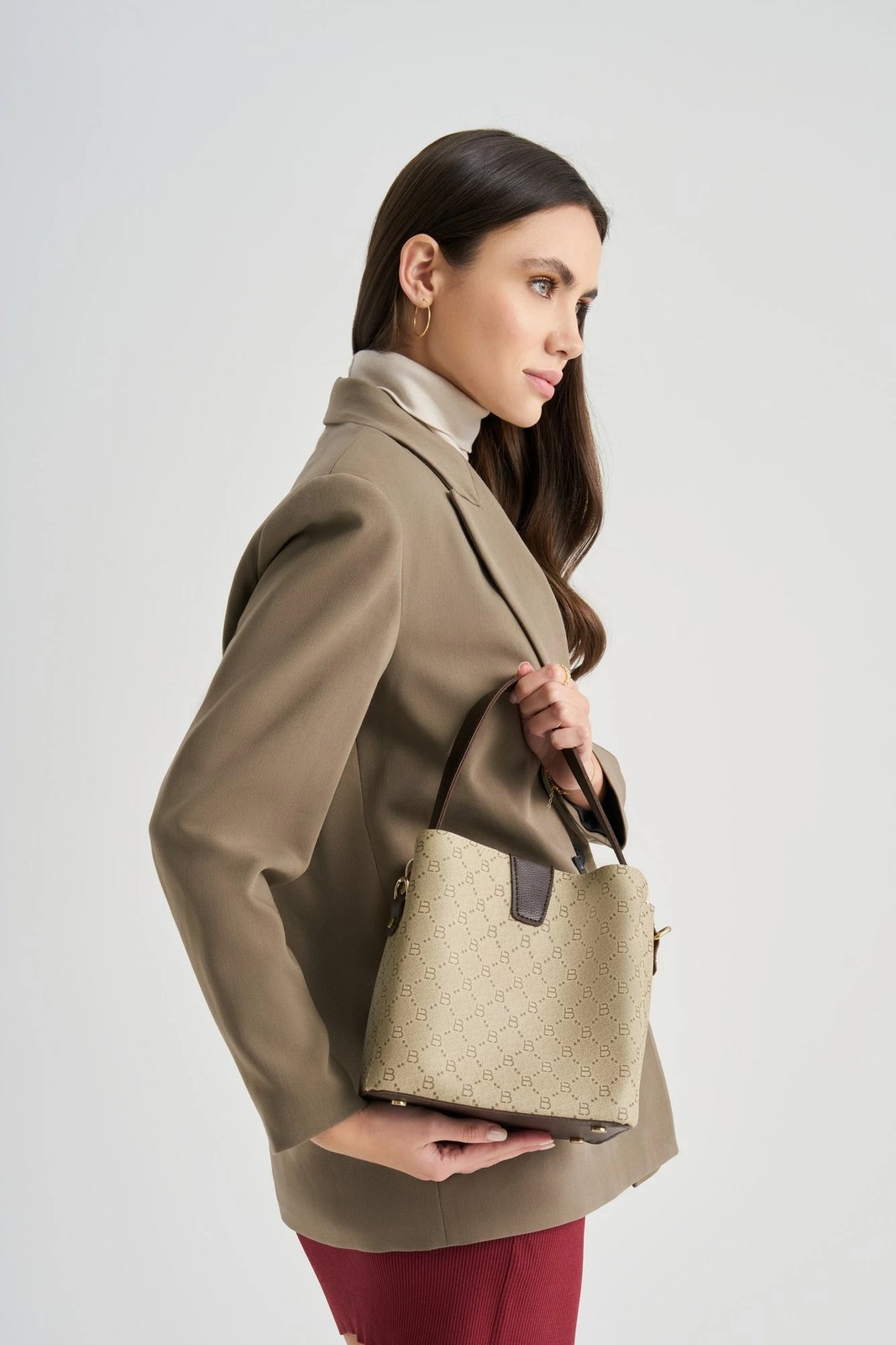 Çantë bucket Lucky Bees, krem, kafe, 328 v2